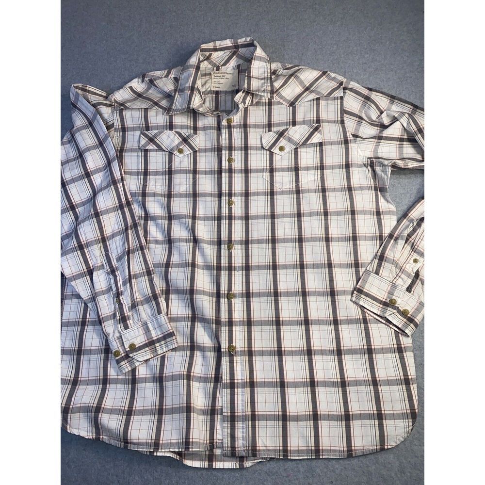 WRANGLER JEANS‎ CO. MEN'S Plaid / Checkered LS Button Front Shirt  SIZE XL